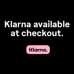 White letters on a black background explaining to website users that we offer Klarner.